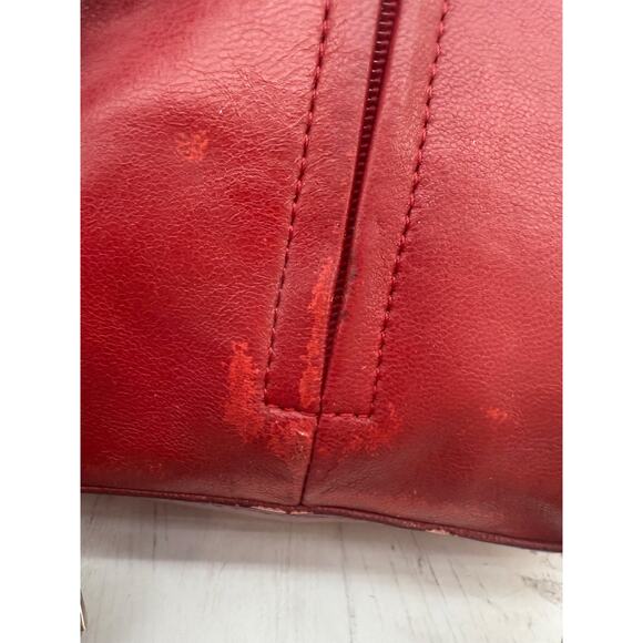 Wilson's Leather Red Backpack Sling Convertible Bag Pelle Studio Vtg See Photos - Picture 5 of 16